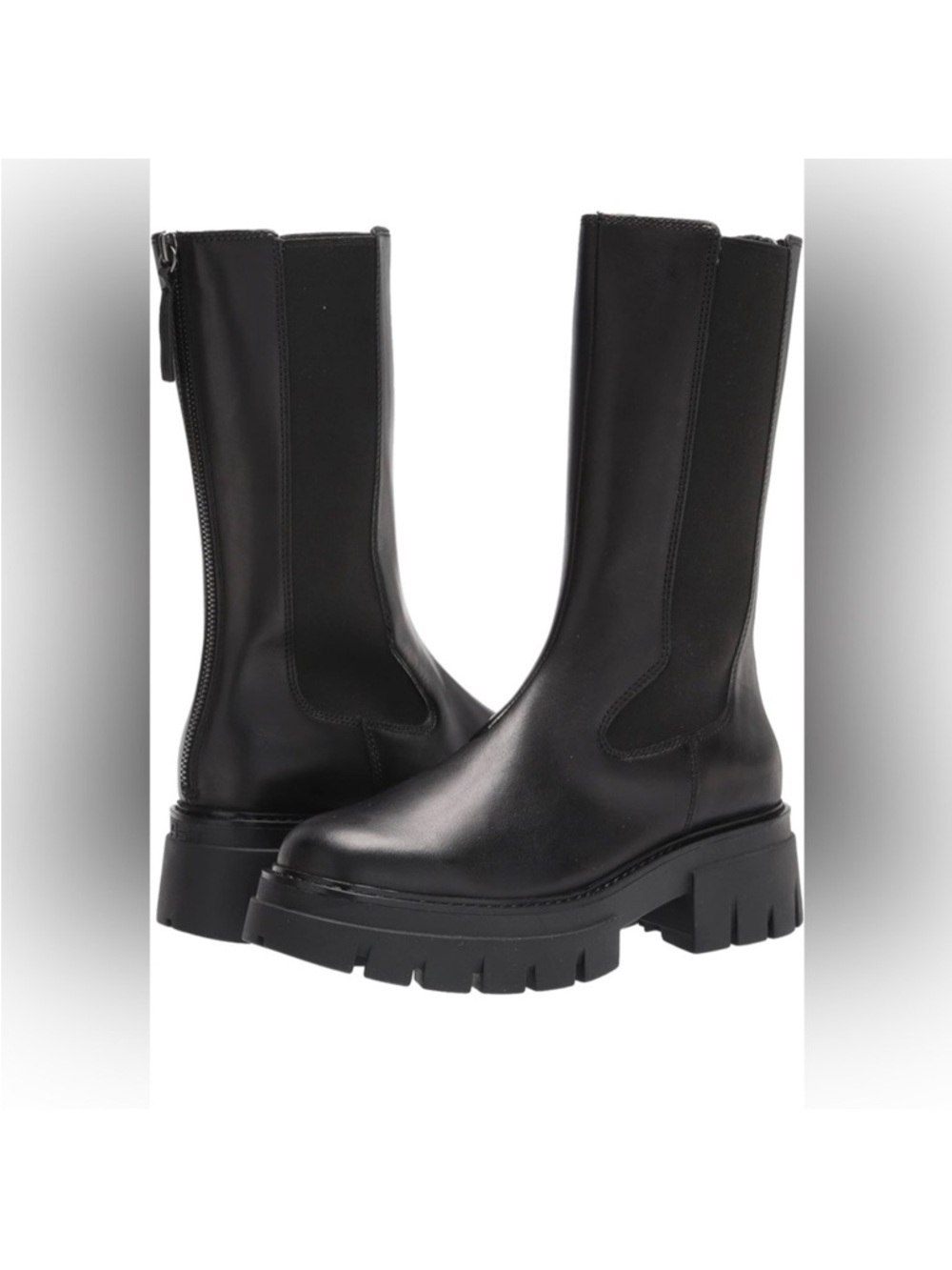 Ash lennox chelsea black smooth leather women boots size 37 NEW